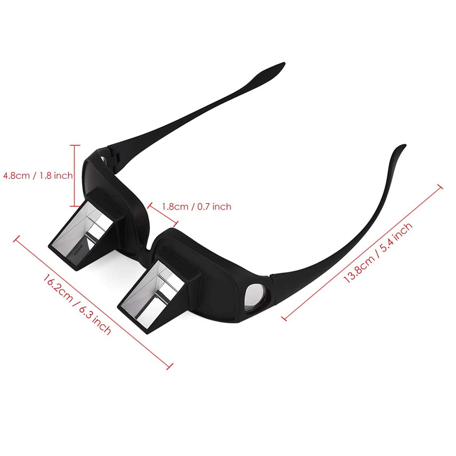 Lazy Bed Prism Reading Glasses - Horizontal Lie Down Glasses for Reading & Watching TV - Myopia Friendly (Black) | Perfect for Relaxing in Bed or on the Couch