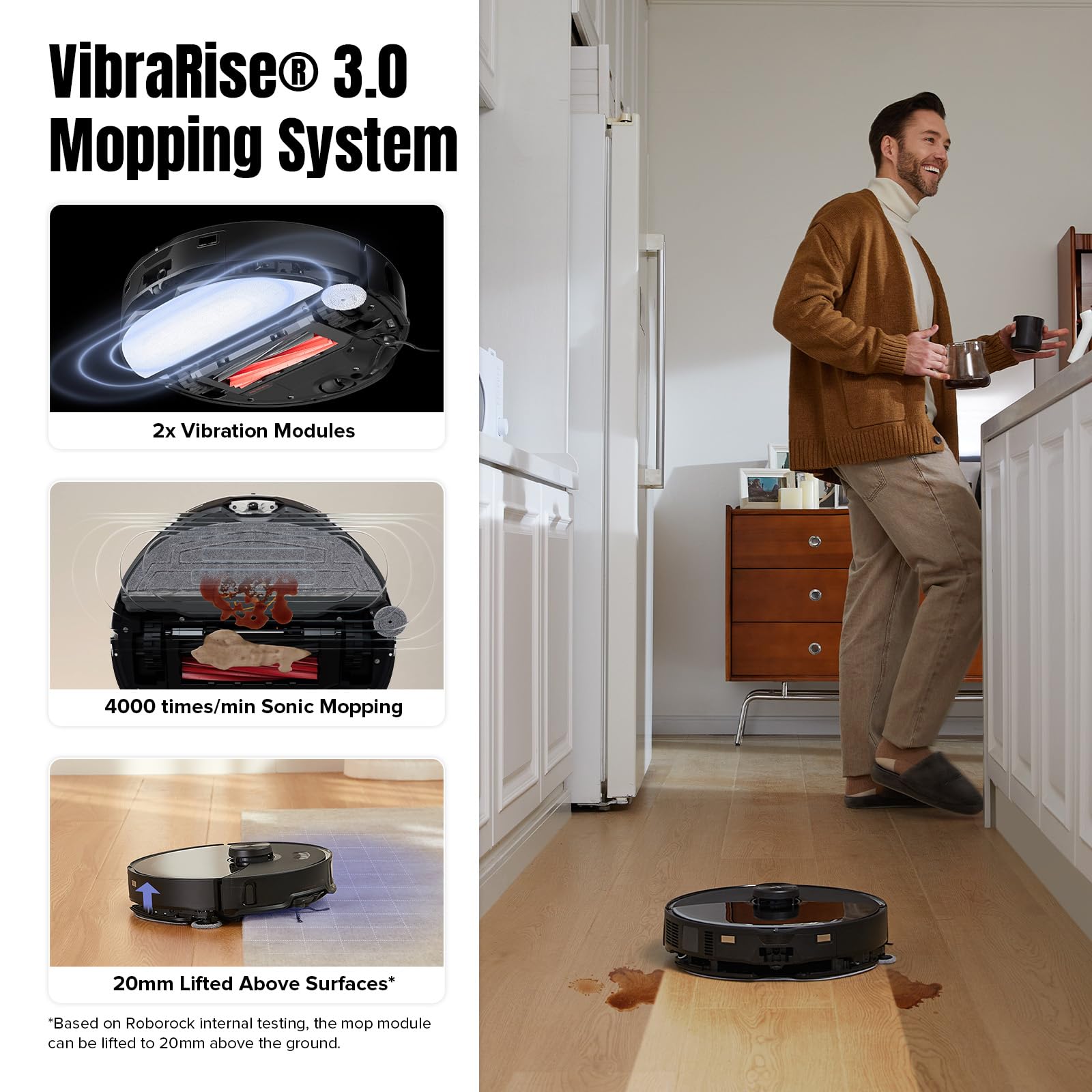 Roborock S8 MaxV Ultra Robot Vacuum and Mop Combo with Edge Cleaning - Smart Self-Emptying & Washing for Hardwood Floors and Carpets - Perfect for Pet Hair, Large Homes & Daily Cleaning