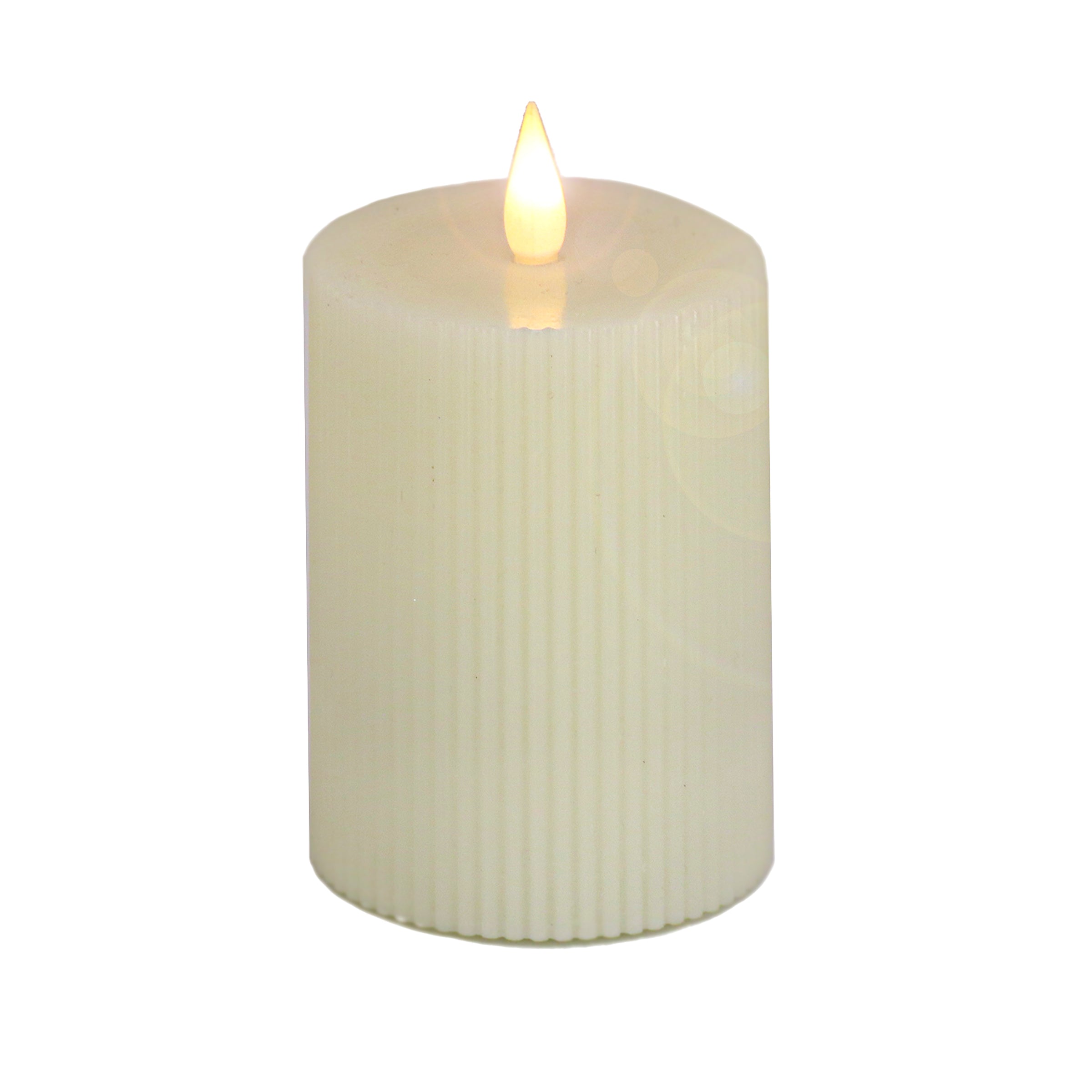 HGTV Home Collection 4x8 Inch Flameless Georgetown Pillar Candle in Ivory - Realistic LED Decorative Candle for Home Decor, Wedding Centerpieces & Cozy Ambiance