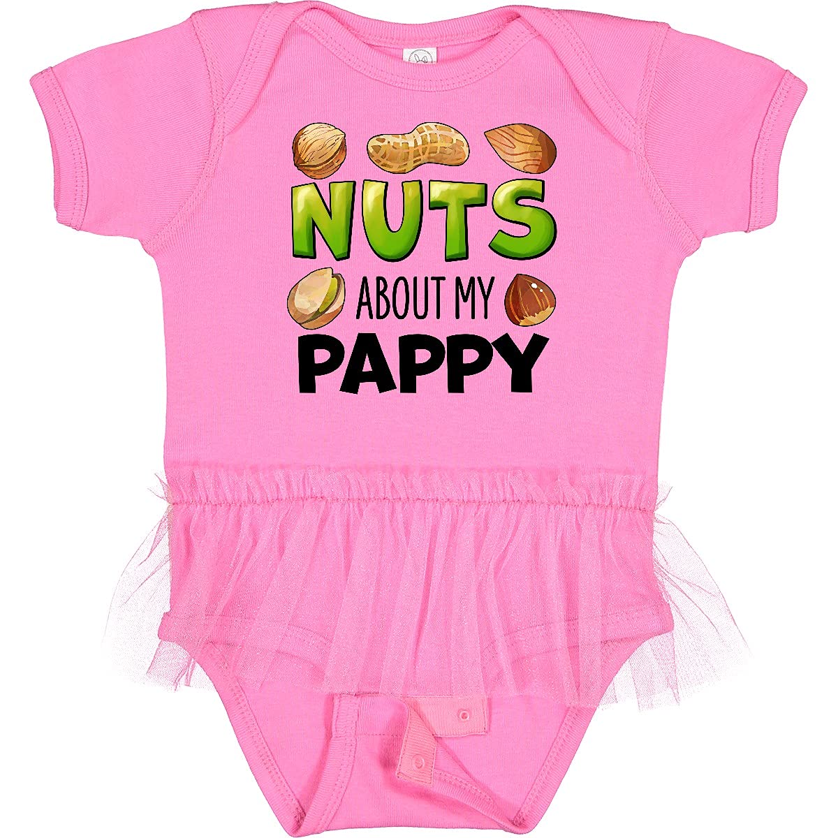 Inktastic Nuts About My Pappy Peanut Almond Pistachio Infant Tutu Bodysuit - Cute Baby Onesie for Grandparents Day, Family Photos & Special Occasions