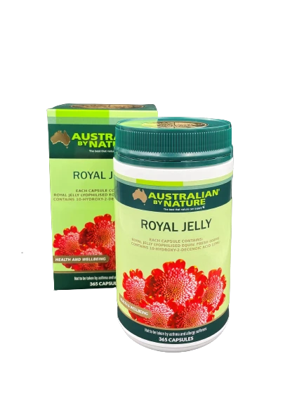 Australian By Nature Royal Jelly 365 Capsules - Premium Bee Supplement for Immune Support & Energy Boost | Daily Wellness, Anti-Aging & Vitality Enhancement