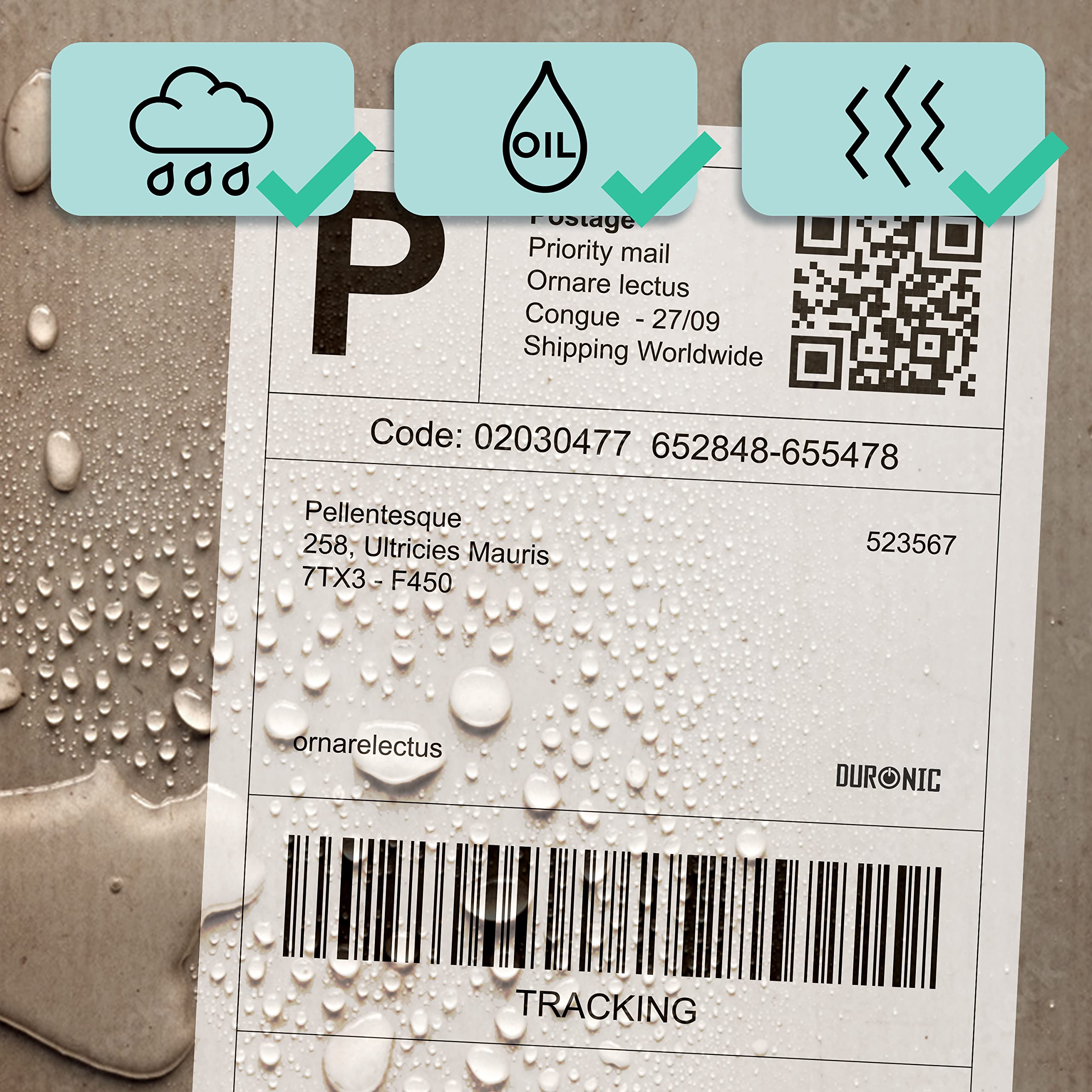 Duronic Thermal Labels LL4X6 [24,000 Labels 48 Rolls] | 100x150mm (4x6 Inch) Self-Adhesive Shipping Labels for Etsy, Shopify, eBay, Amazon | Compatible with Royal Mail, FedEx, UPS, Hermes | Perfect for Small Business & E-commerce Shipping