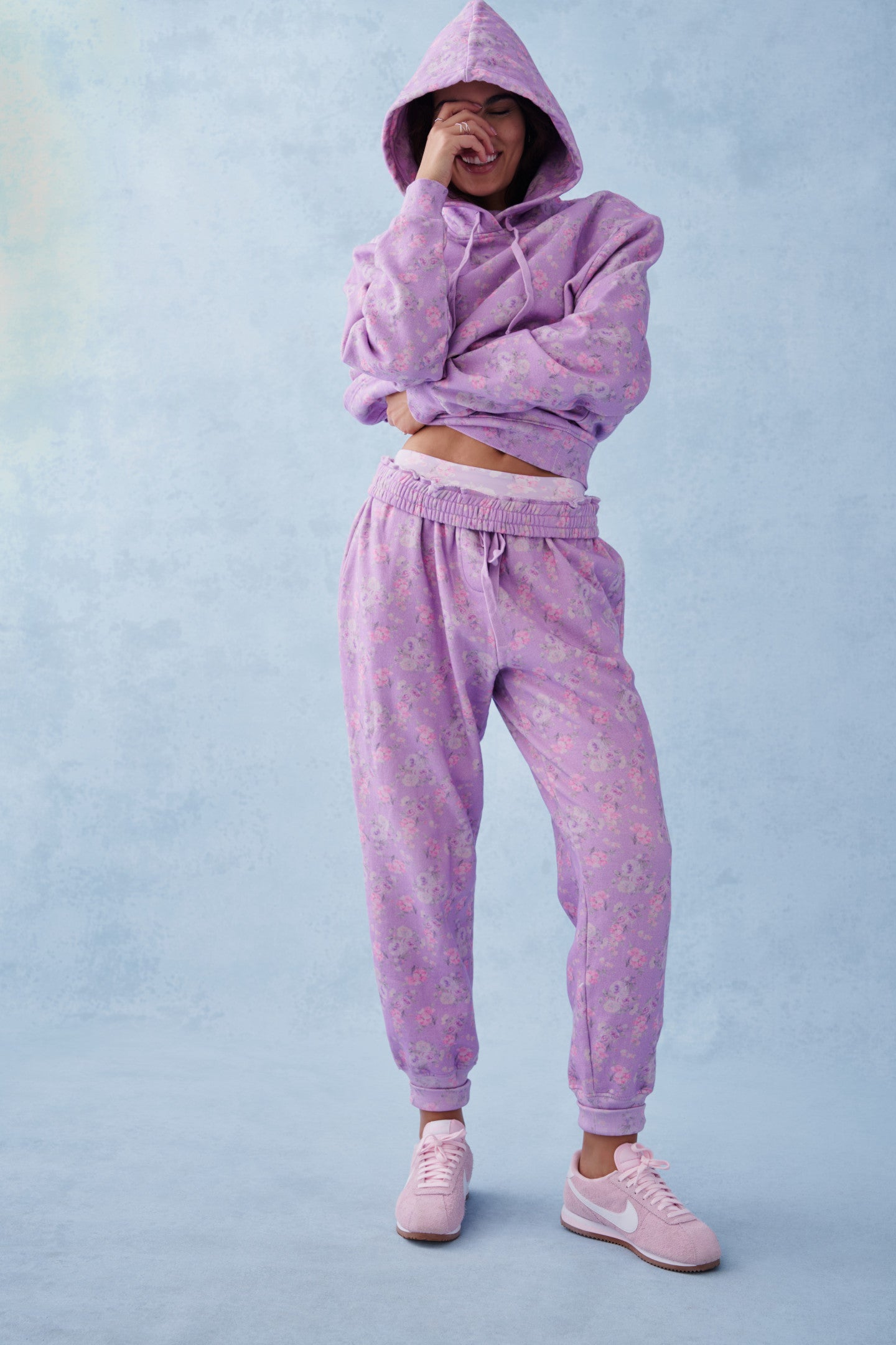 Nacova Women's Floral Print Cotton Hoodie - Soft & Comfortable Pullover Sweatshirt for Casual Wear, Loungewear & Outdoor Activities
