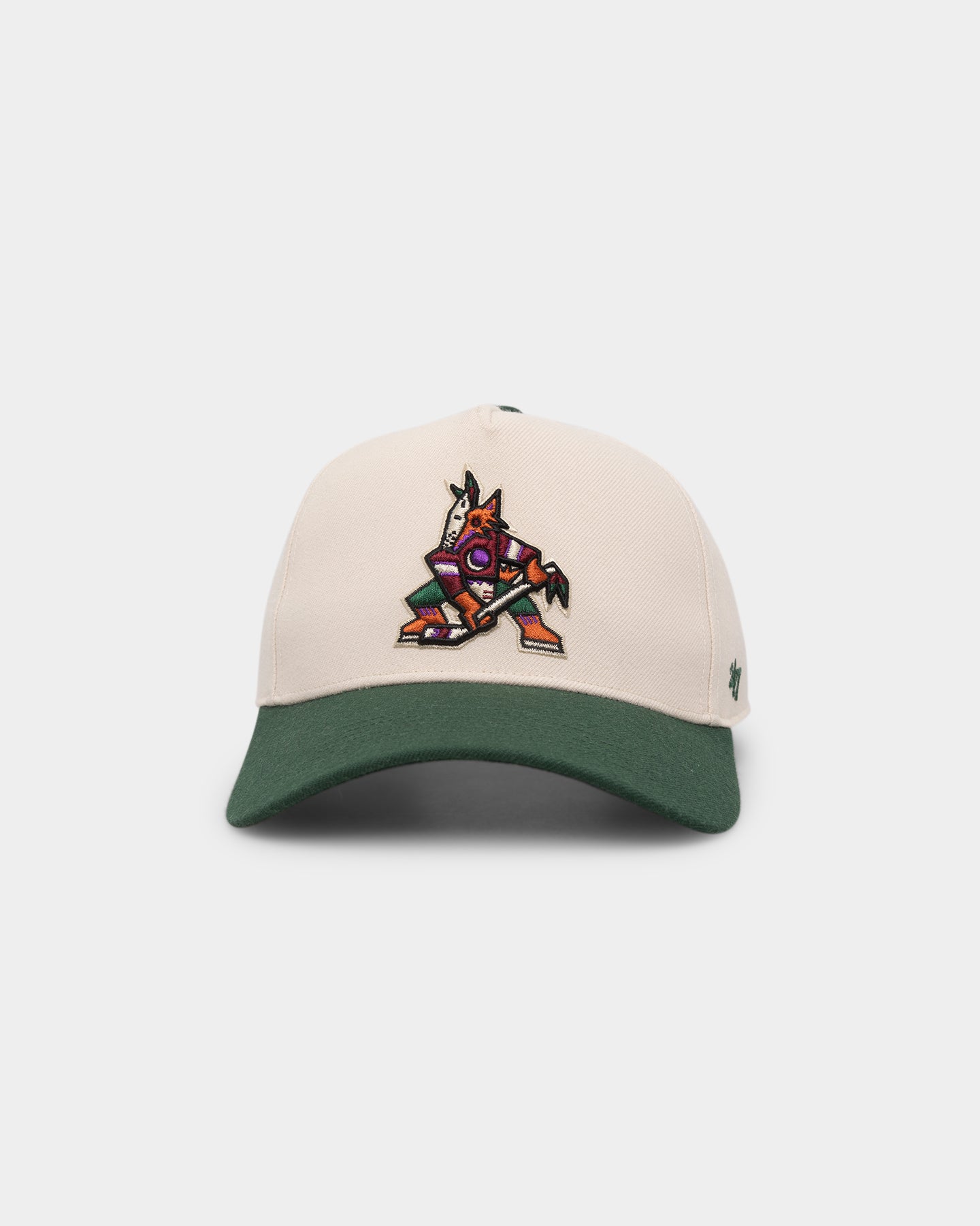 47 Brand Arizona Coyotes 'LA Kings X Arizona Coyotes' 47 MVP DT Snapback Hat - Adjustable Natural/Dark Green Baseball Cap for Men & Women - Perfect for Sports Fans, Casual Wear & Outdoor Activities