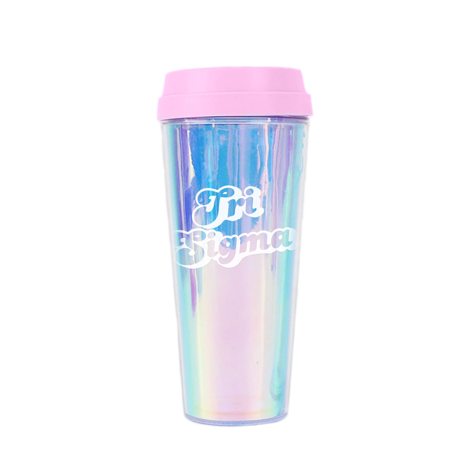 Sigma Sigma Sigma Retro Style Sorority Tumbler - 20oz Insulated Stainless Steel Cup with Lid & Straw | Perfect for College, Greek Life, Sisterhood Events & Everyday Use
