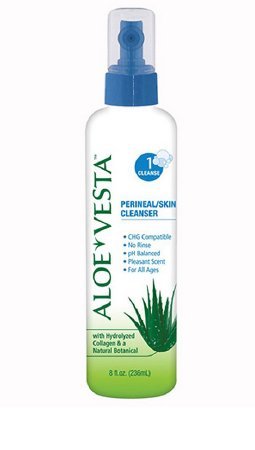 ConvaTec 324709 Aloe Vesta No Rinse Perineal & Skin Cleanser - 8oz (Pack of 48) | Gentle Cleansing for Sensitive Skin, Post-Surgical Care & Incontinence Hygiene