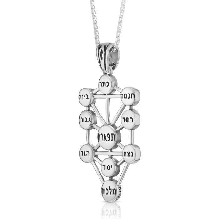 925 Silver Kabbalah Pendant - Ten Sefirot Amulet Talisman with Tree of Life Design | Spiritual Jewelry for Protection & Meditation | Perfect for Kabbalah Practitioners & Mysticism Enthusiasts