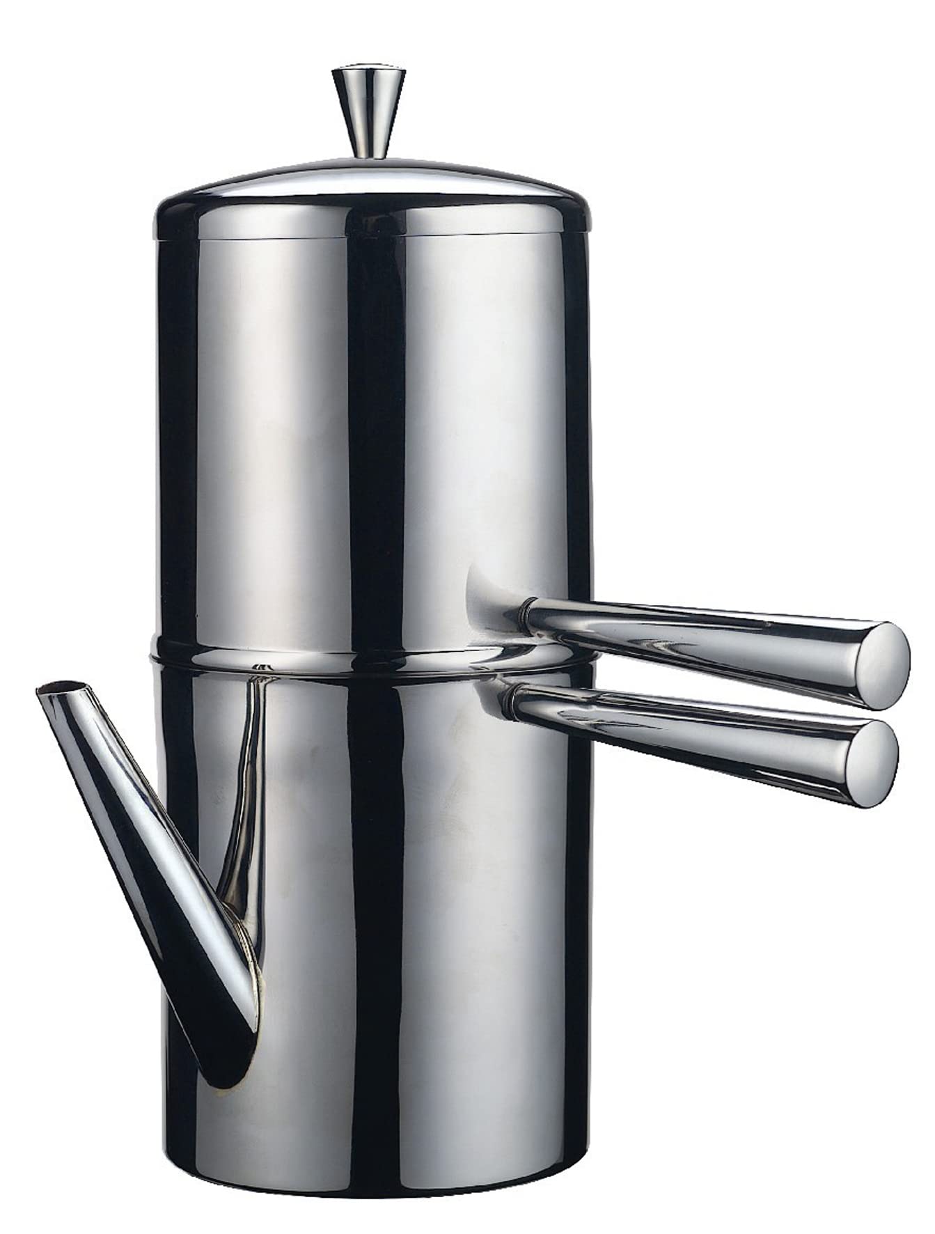 Ilsa Napolitano Stovetop Espresso Maker, Silver Metal Moka Pot, 11x17x16 cm - Perfect for Home Coffee Brewing & Italian Style Espresso