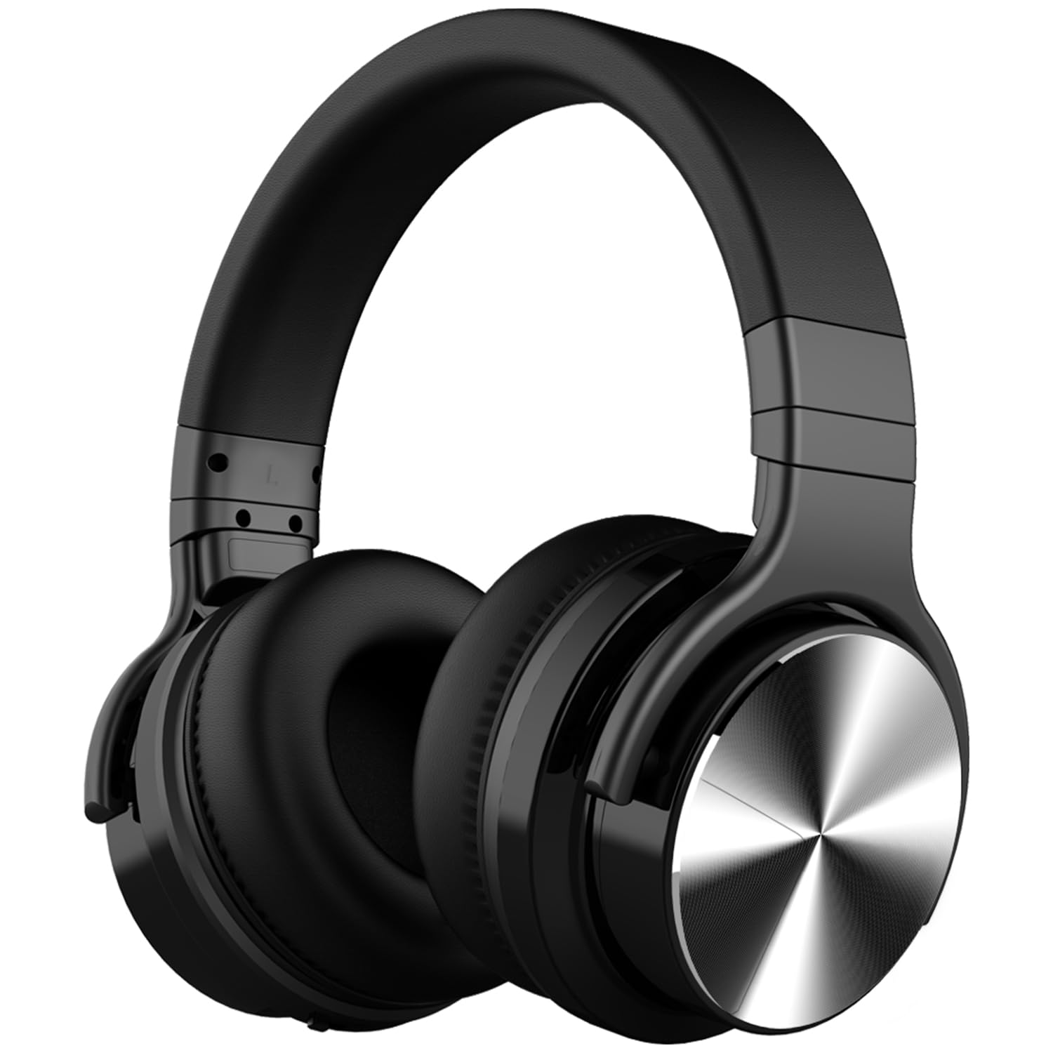 Silensys Active Noise Cancelling Bluetooth Headphones with Microphone - Wireless Over-Ear Headphones with Deep Bass, 30H Playtime, Comfortable Fit for Work, Travel & Gaming (Jet Black) - Perfect for Office, Commuting, TV Watching & Phone Calls