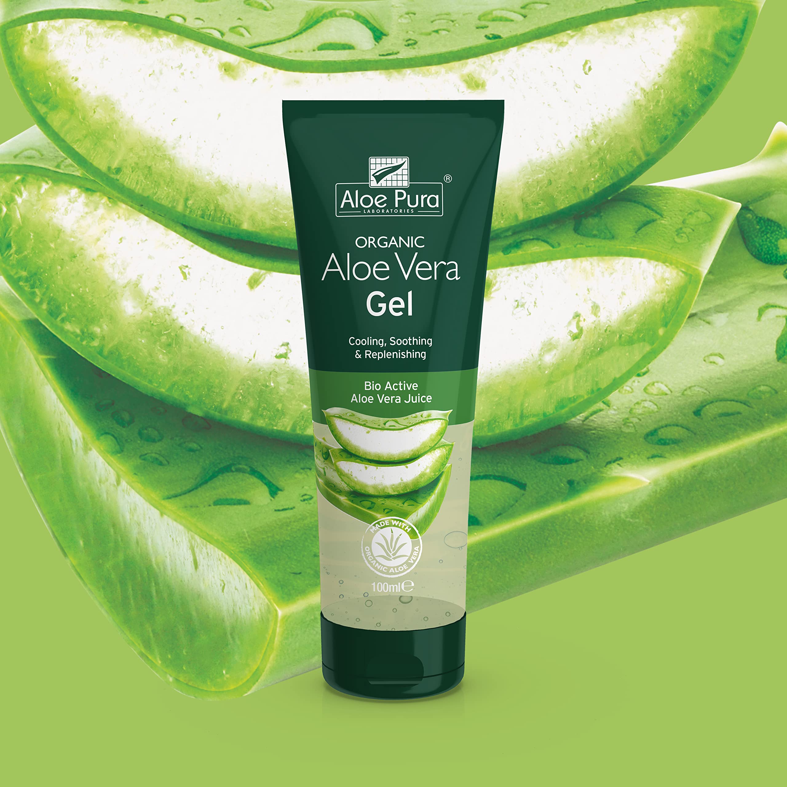 Organic Aloe Vera Gel by Aloe Pura - 100ml | Natural, Vegan, Cruelty-Free, Paraben & SLS Free | Cooling & Soothing for Sunburn, Dry Skin & After Shave Care