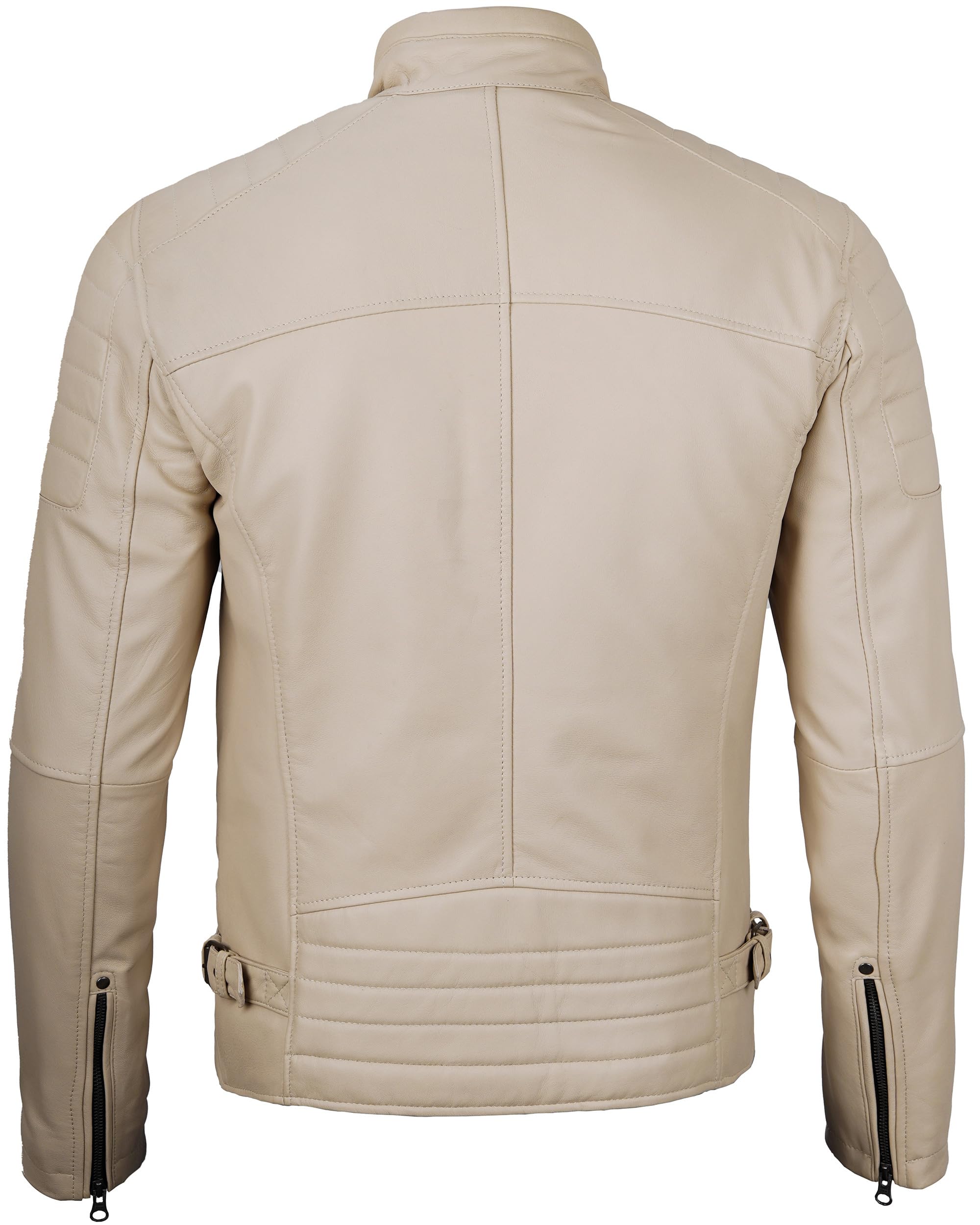 Decrum Men's Genuine Lambskin Leather Jacket - Stylish Casual Biker Jacket for Men | Perfect for Motorcycle Riding, Night Out & Everyday Wear