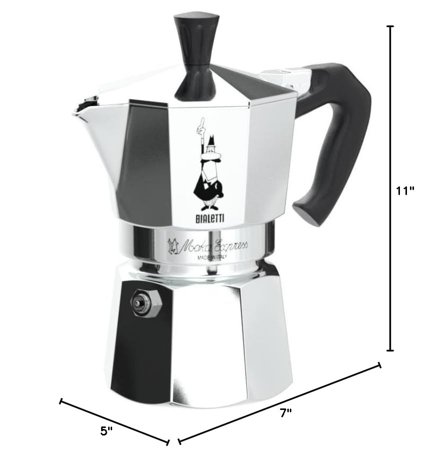 Bialetti Moka Express Stovetop Espresso Maker - 12 Cup (22 Oz/670ml) Aluminum Italian Coffee Pot for Authentic Espresso - Perfect for Home, Office & Camping Use