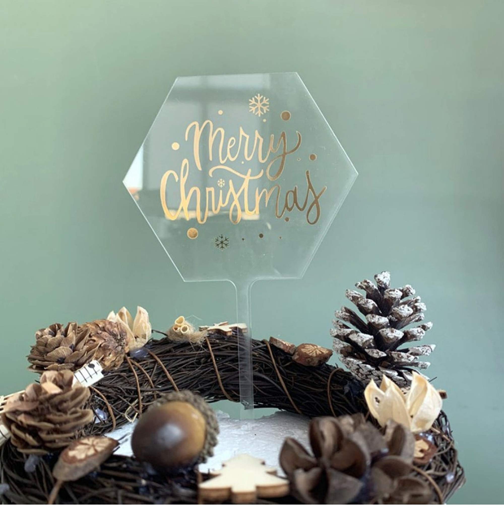 12PCS Hexagon Acrylic Cake Toppers - DIY Customizable Wedding Birthday Party Cake Decorations - Perfect for Anniversary, Baby Shower & Special Event Celebrations