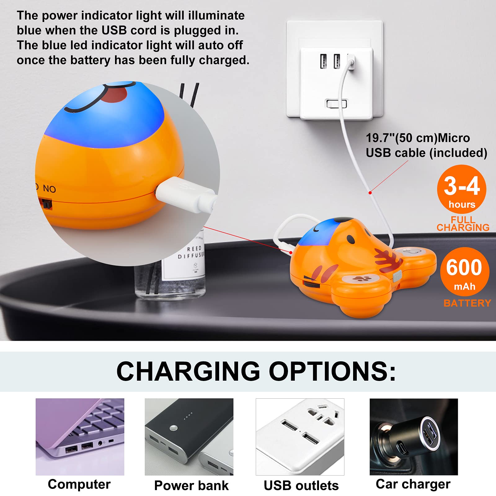 LUXSWAY Cute Animal Toothbrush Timer for Kids - 2 Minute Musical Timer with LED Light & 20-Second Hand Wash Training - Rechargeable Visual Timer (Tiger Design) - Perfect for Bathroom & Kids' Dental Hygiene Routine