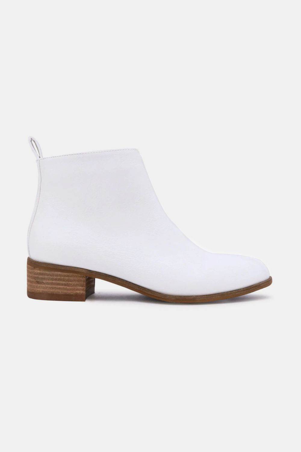 Beast Fashion Women's PU Leather Block Heel Ankle Boots - Comfortable Chunky Heel Shoes for Casual Outfits & Office Wear
