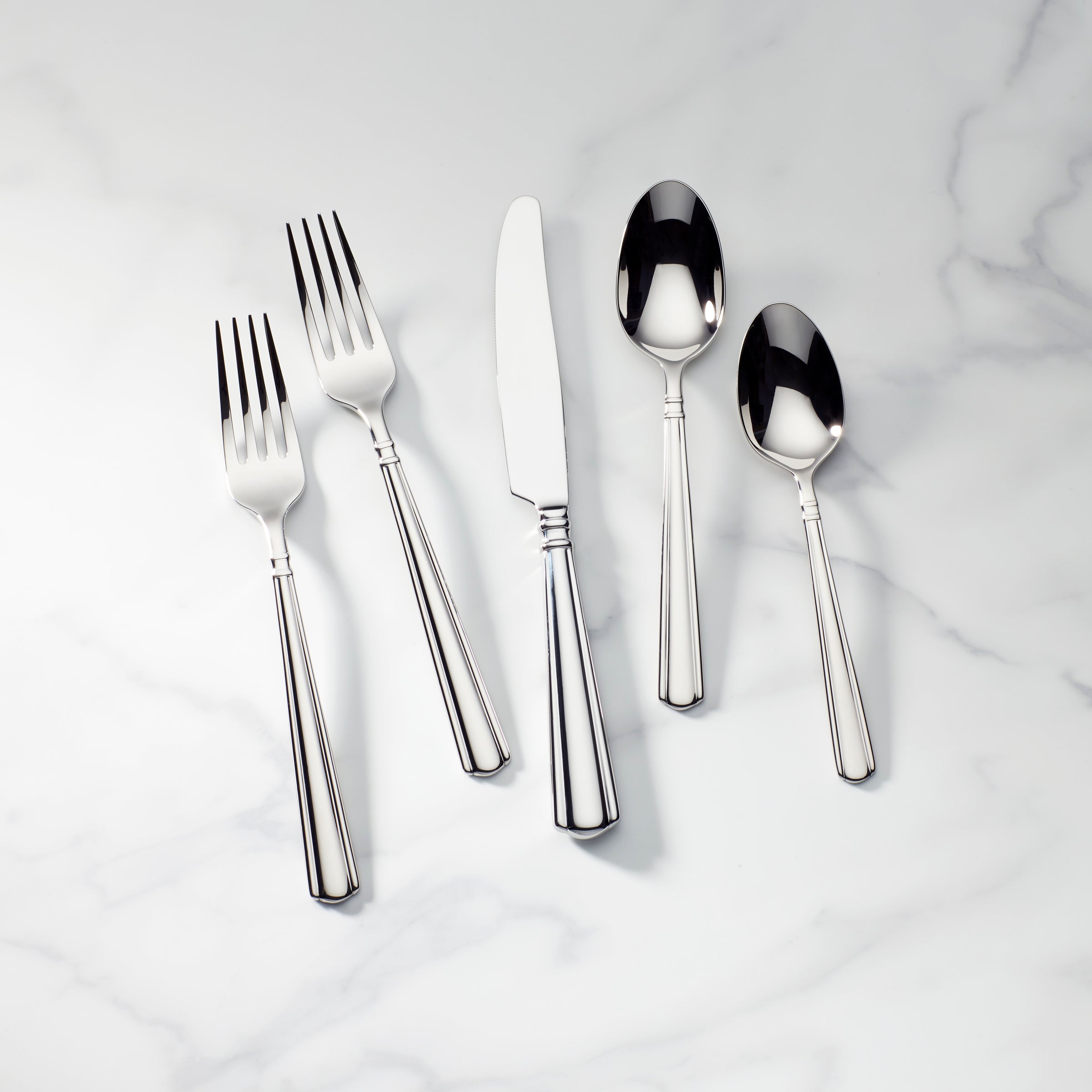 Amber Hill 65-Piece Stainless Steel Flatware Set - Elegant Cutlery for Dinnerware, Silverware for 12 Place Settings - Perfect for Weddings, Holidays & Formal Dining