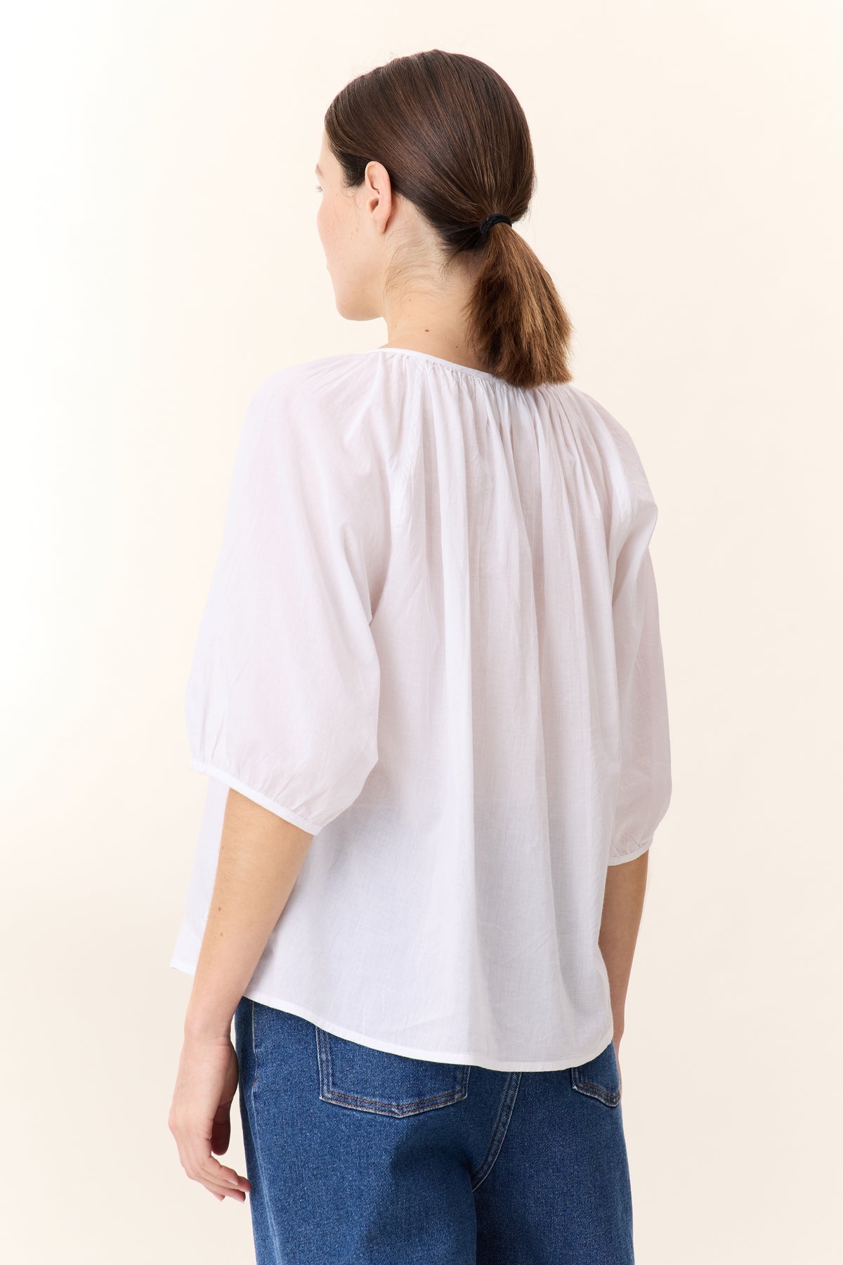 Leon & Harper Women's White Pleated Blouse - Elegant Office Wear & Casual Chic Top for Work or Weekend Outings