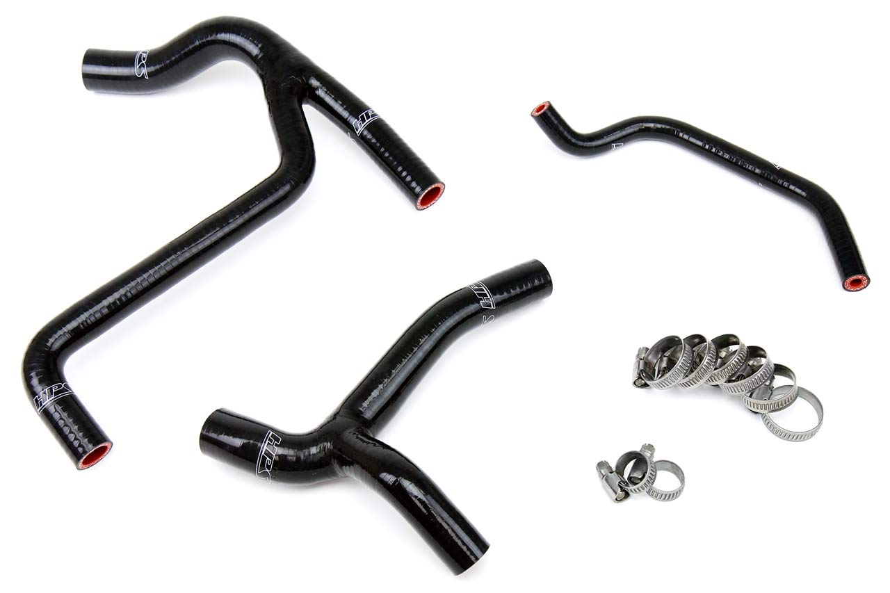 HPS 57-1243-BLK Black Silicone Radiator Coolant Hose Kit - High Performance Cooling System Replacement for Cars, Trucks & SUVs - Perfect for Engine Overheating Prevention & Automotive Maintenance