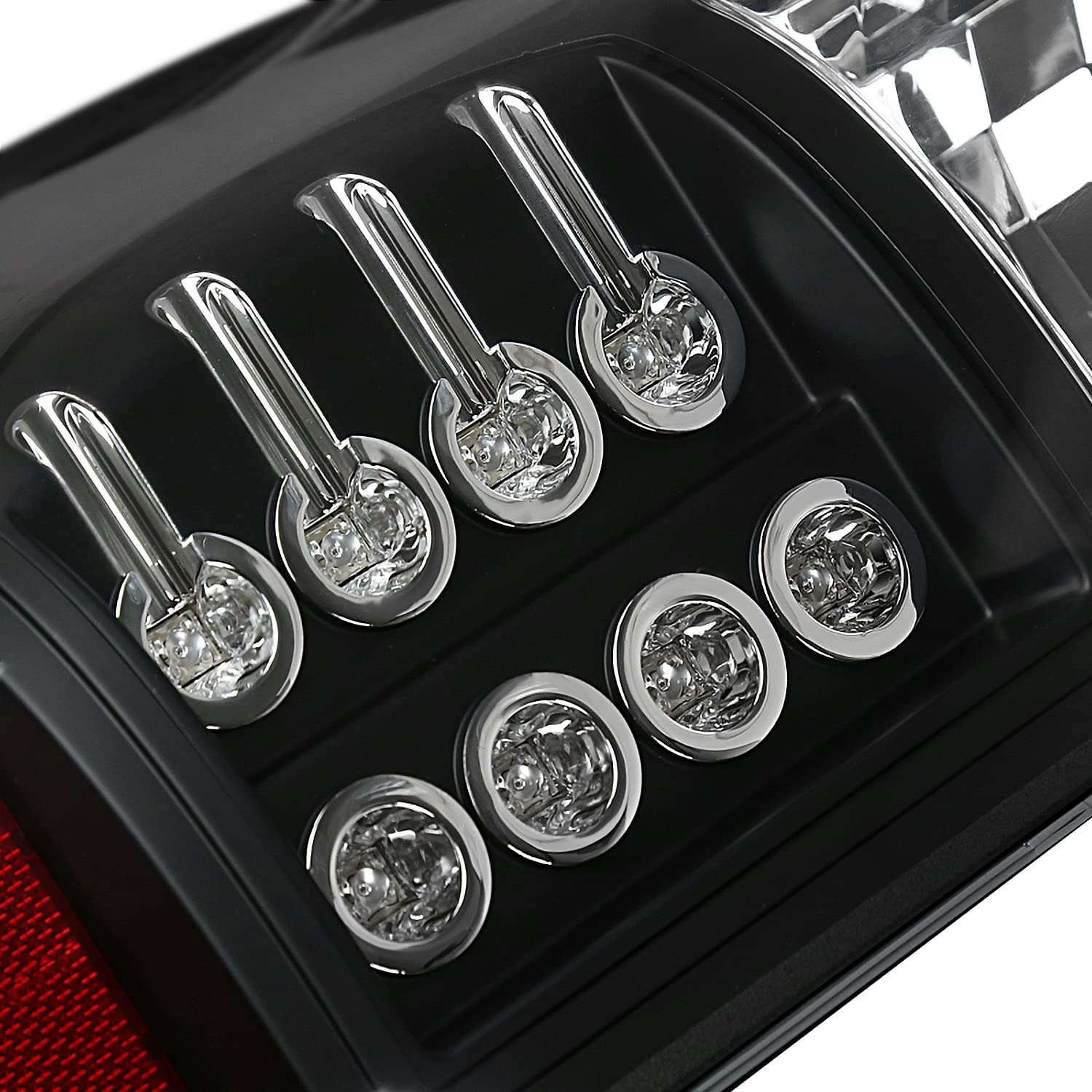 Spec-D Tuning Black Housing Clear Lens LED Tail Lights for 2007-2012 Chevy Avalanche - Left & Right Pair Assembly - Enhanced Visibility & Style for Night Driving & Custom Car Upgrades