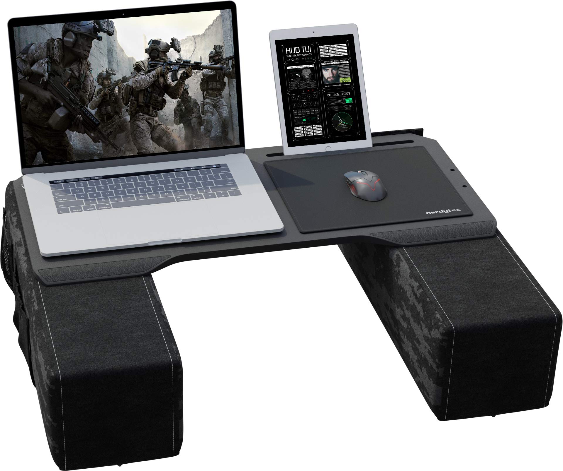 Premium Ergonomic Lap Desk for Laptops - Sustainable Bamboo & Kevlar Cushion - Ventilated Design Fits Up to 17-Inch Notebooks - Perfect for Home Office, Gaming & Bedroom Workspaces