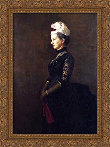 Tom Roberts Madame Pfund 18x24 Gold Ornate Wood Framed Canvas Art - Elegant Wall Decor for Living Room, Bedroom & Office