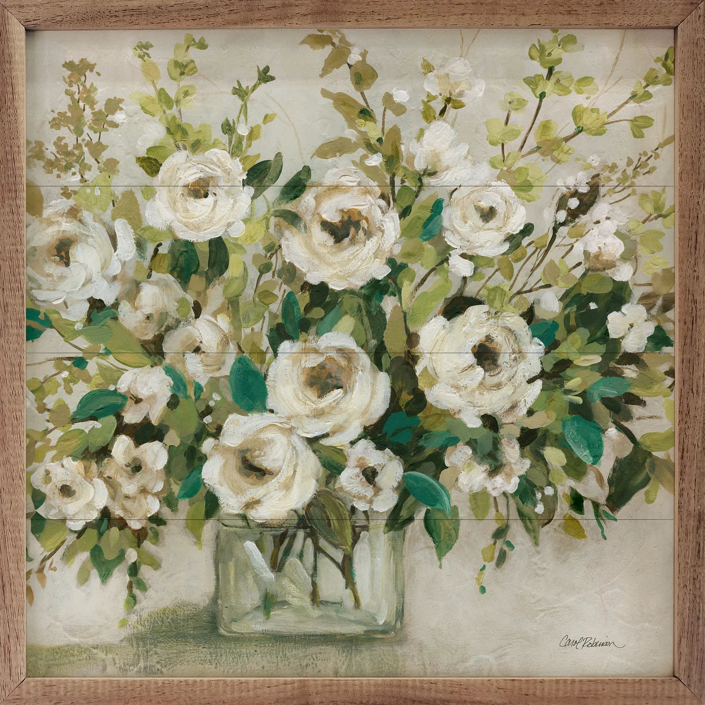 Forever Green By Carol Robinson - Beautiful Wood Framed Wall Art Print for Home & Office Decor - Perfect for Living Room, Bedroom or Gift