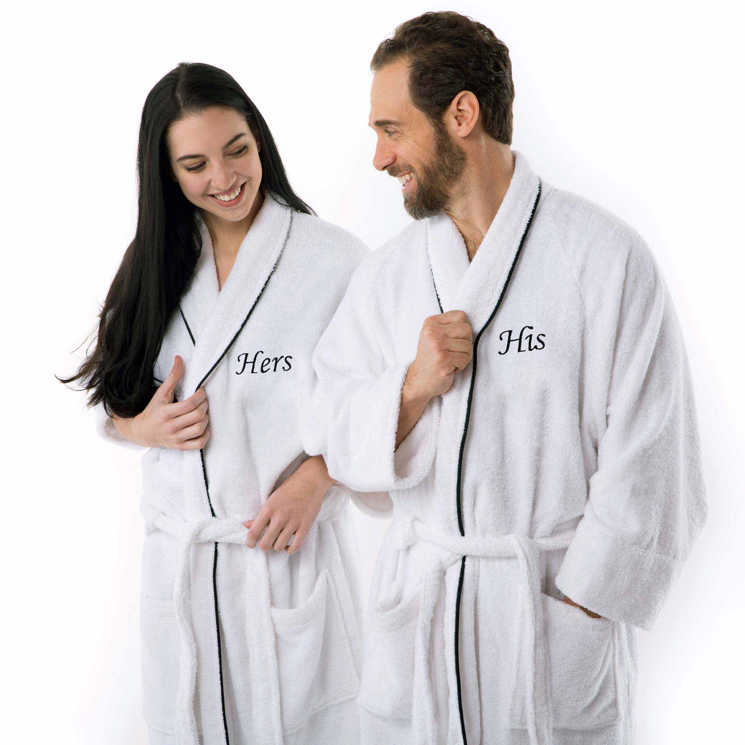 Premium Cotton Unisex Bathrobe for Adults - Soft, Fluffy & Highly Absorbent - White Embroidered Spa Robe for Relaxation, Hotels & Home Comfort