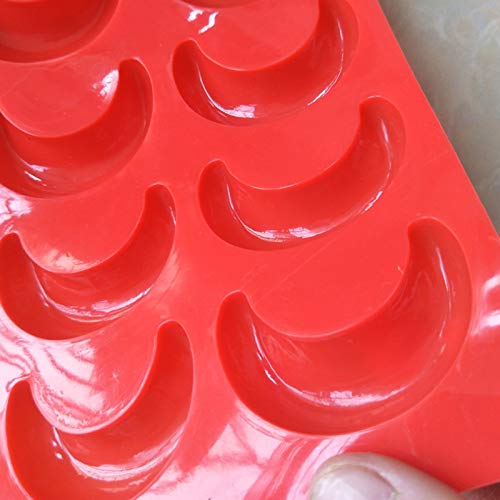 2 Pack Silicone Crescent Moon Ice Cube Tray - Chocolate Candy Mold, Gummy Jelly, Resin Cake, Mini Soap Wax Crayon Mold for DIY Jewelry Making & Cake Decorating - Perfect for Cocktails, Baking & Craft Projects