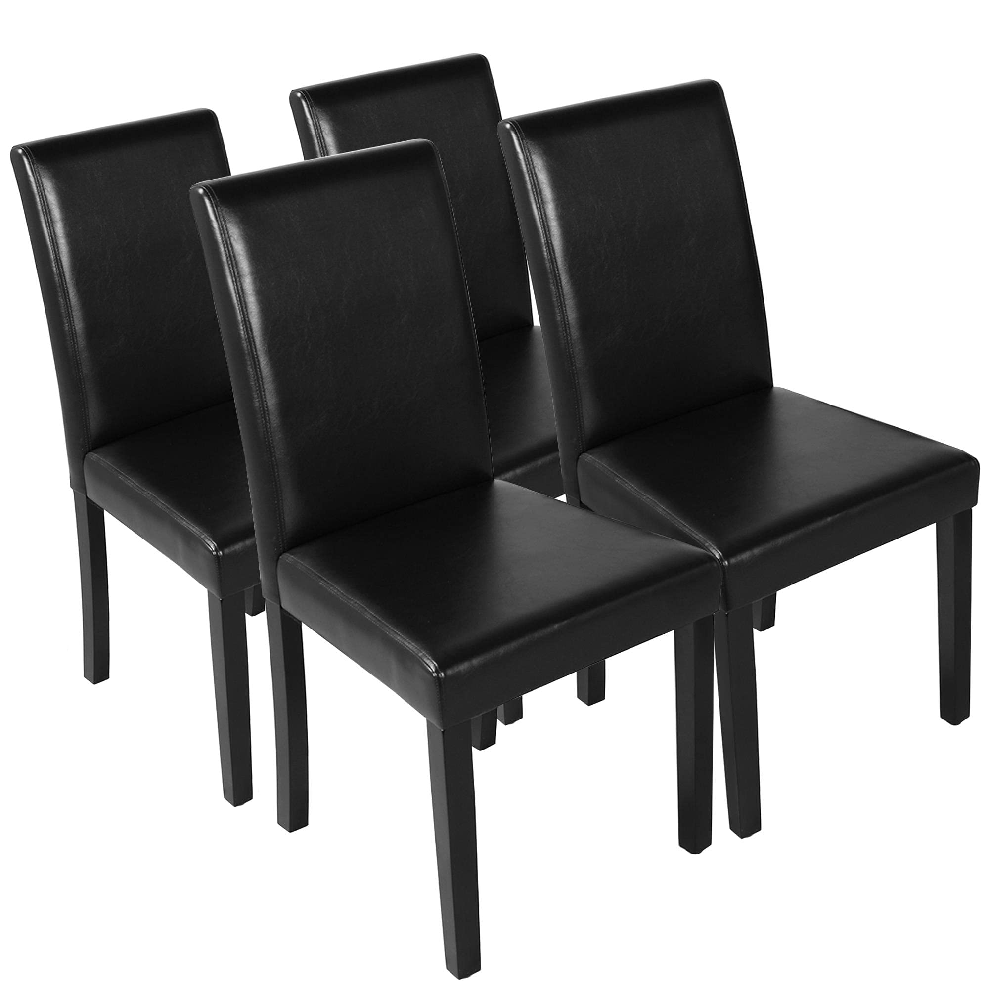 Topeakmart 4-Piece Solid Wood Dining Chairs Set - Black Modern Kitchen & Living Room Chairs for Home, Restaurant, and Office Use