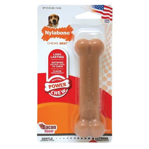 Nylabone DuraChew Bacon Flavored Dog Chew Toy - Long-Lasting Dental Chew for Medium to Large Dogs - Perfect for Aggressive Chewers & Teething Puppies