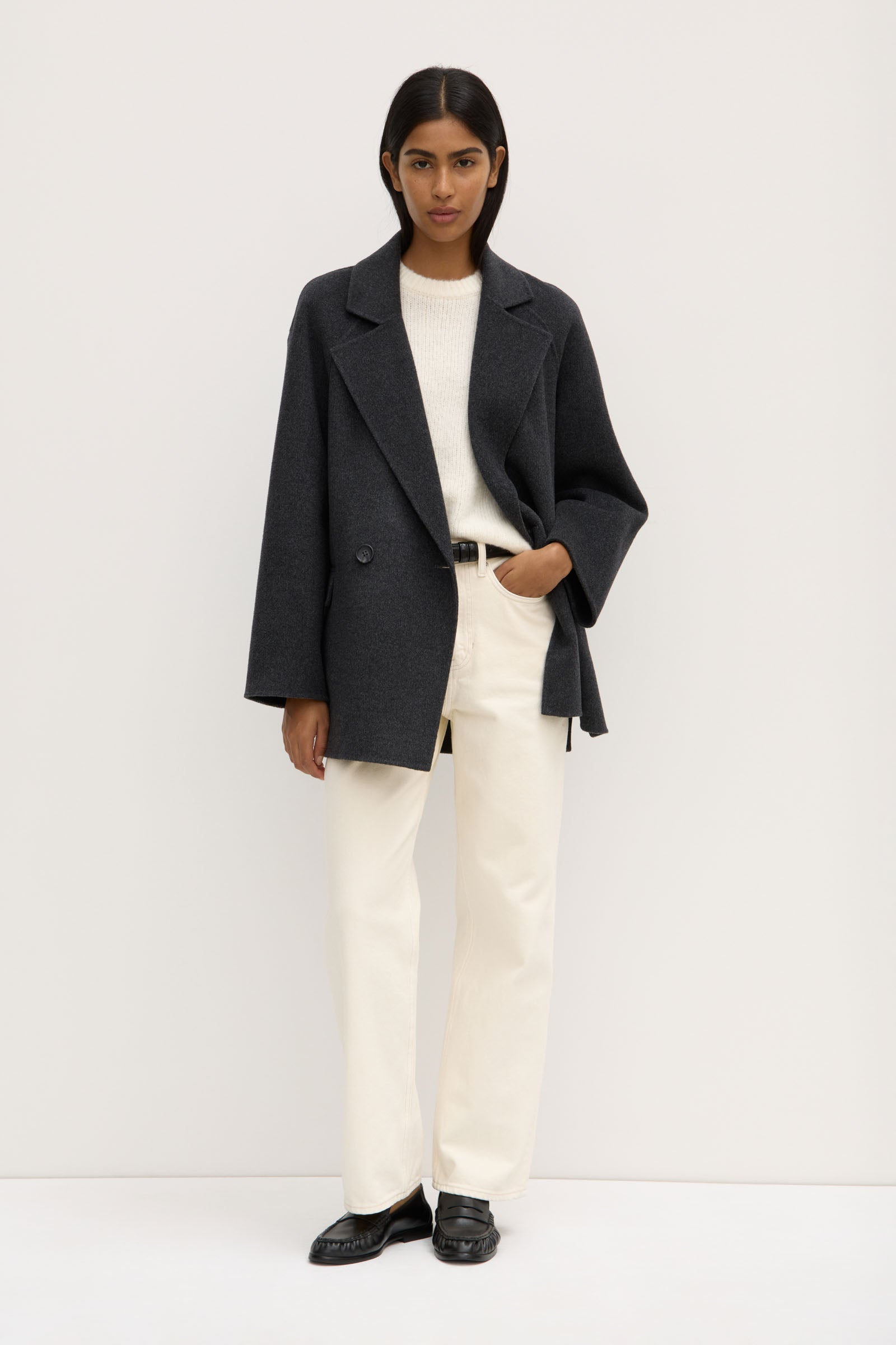 Katya Double Breasted Wool Coat for Women - Warm Winter Overcoat with Belt - Perfect for Office, Dating & Formal Occasions
