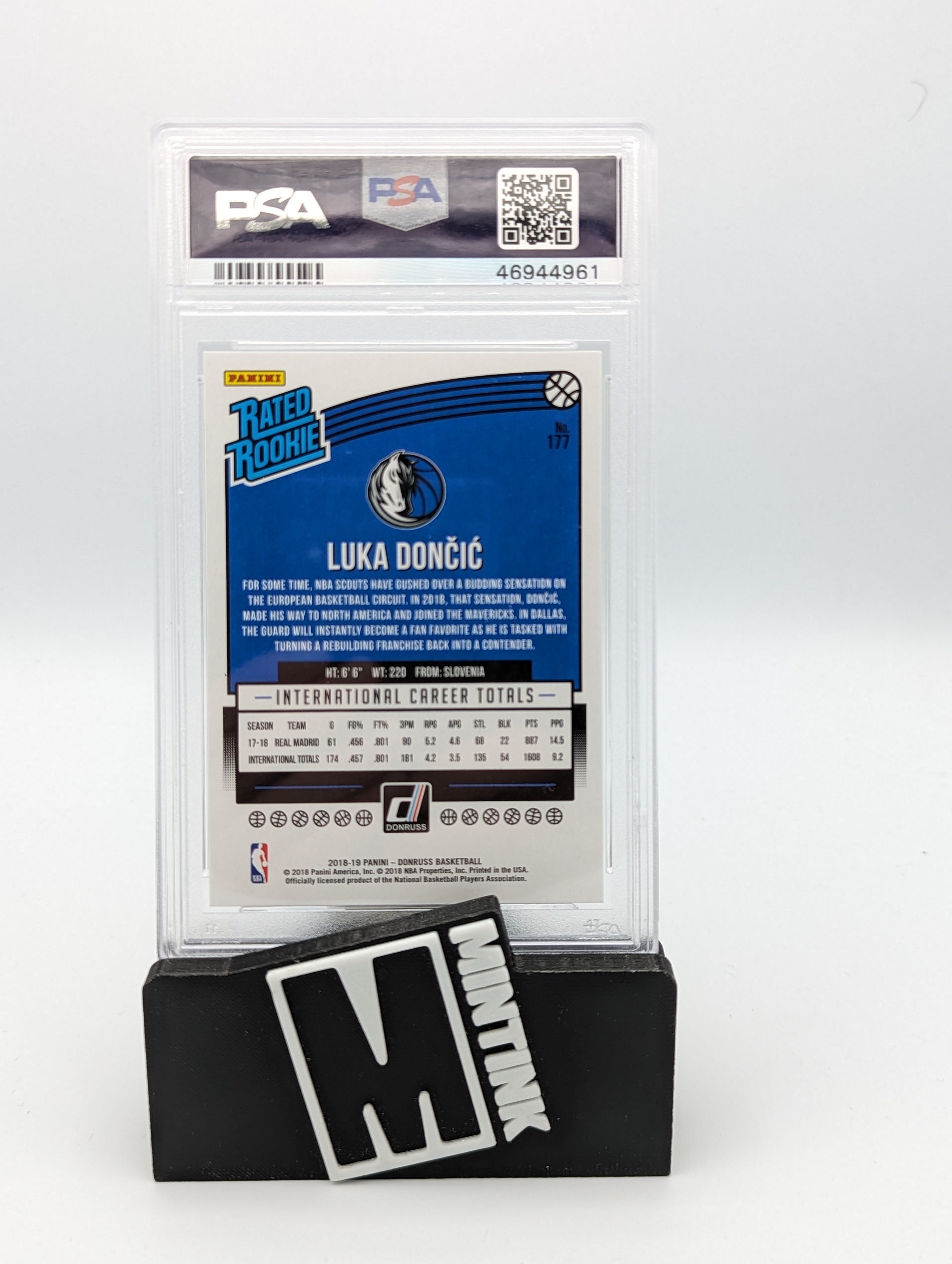 2018 Panini Donruss PSA 10 Luka Doncic Rated Rookie #177 Basketball Card - Mint Condition Collectible for NBA Fans & Sports Memorabilia Enthusiasts - Perfect for Display, Investment, and Trading