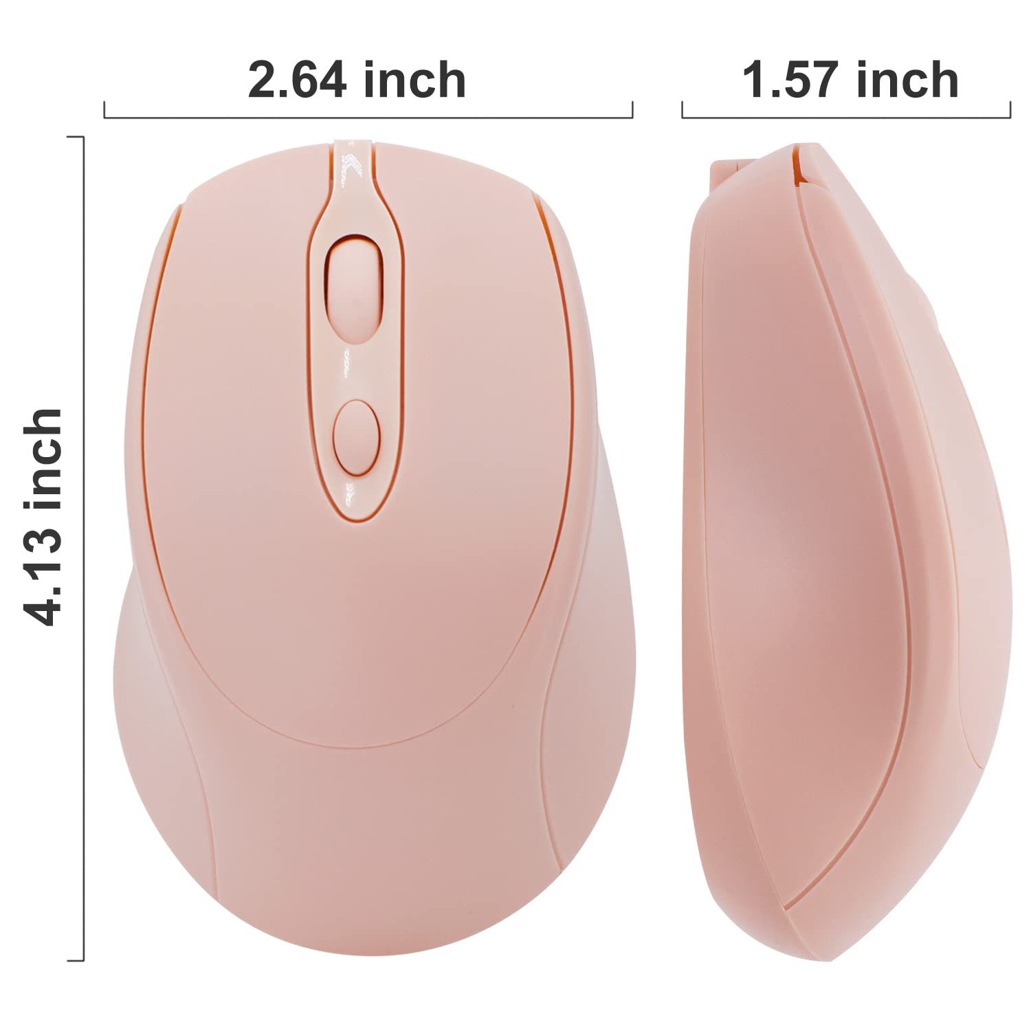 Wireless Bluetooth Mouse Rechargeable, Silent Click Slim Portable Mouse for Laptop iPad MacBook Pro Air Surface Pro PC Lenovo Samsung Tablet - Perfect for Office Work Travel Home Use (Pink)