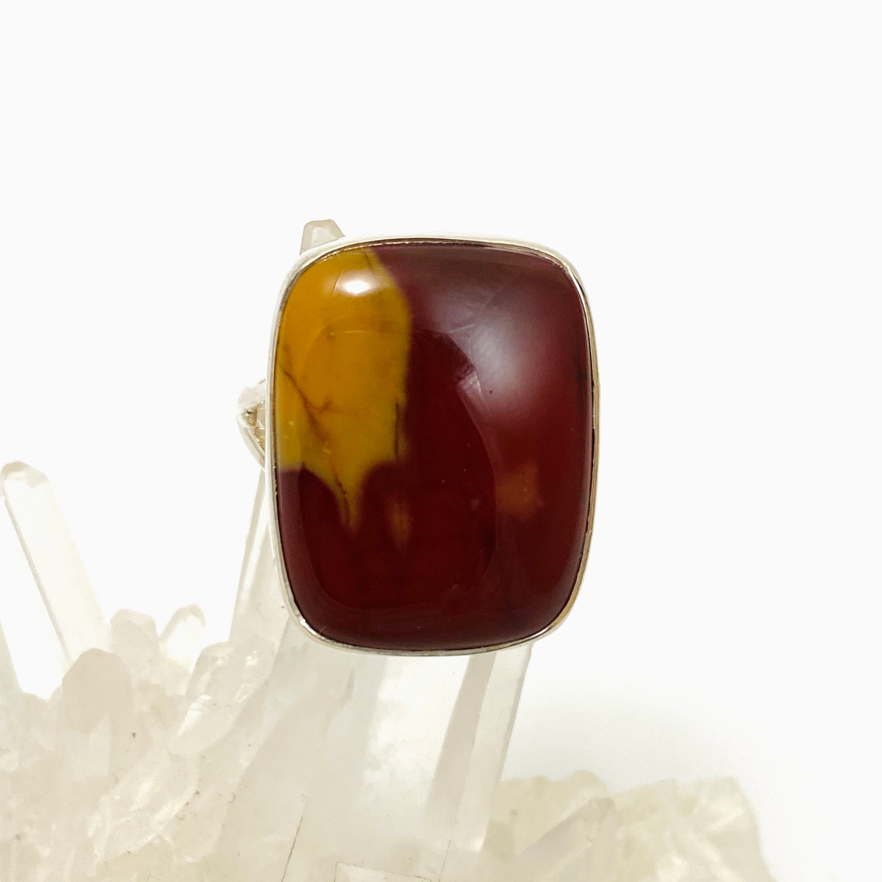 Natural Mookaite Rectangular Cabochon Ring - Size 10 (KRGJ3384) | Handmade Gemstone Jewelry for Women | Perfect for Boho Fashion, Gift Giving & Special Occasions