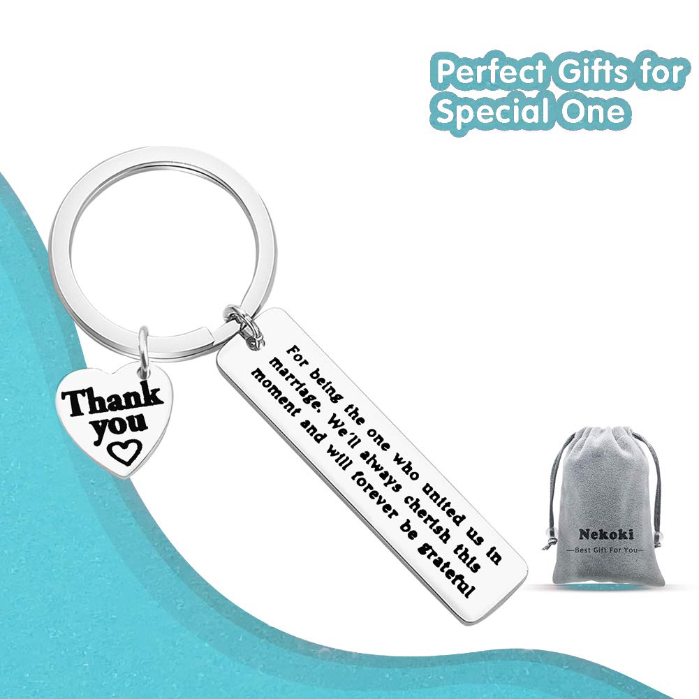 Wedding Officiant Keychain - Personalized Thank You Gift for Wedding Planner & Officiant - Perfect for Officiant Appreciation, Wedding Party Favors & Ceremony Keepsakes