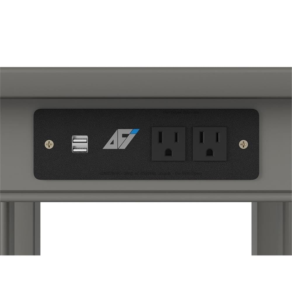 AFI Mission Solid Hardwood End Table with USB Charger - Set of 2, 20 Inch, Grey - Perfect for Living Room, Bedroom, or Office Side Table with Convenient Charging Station