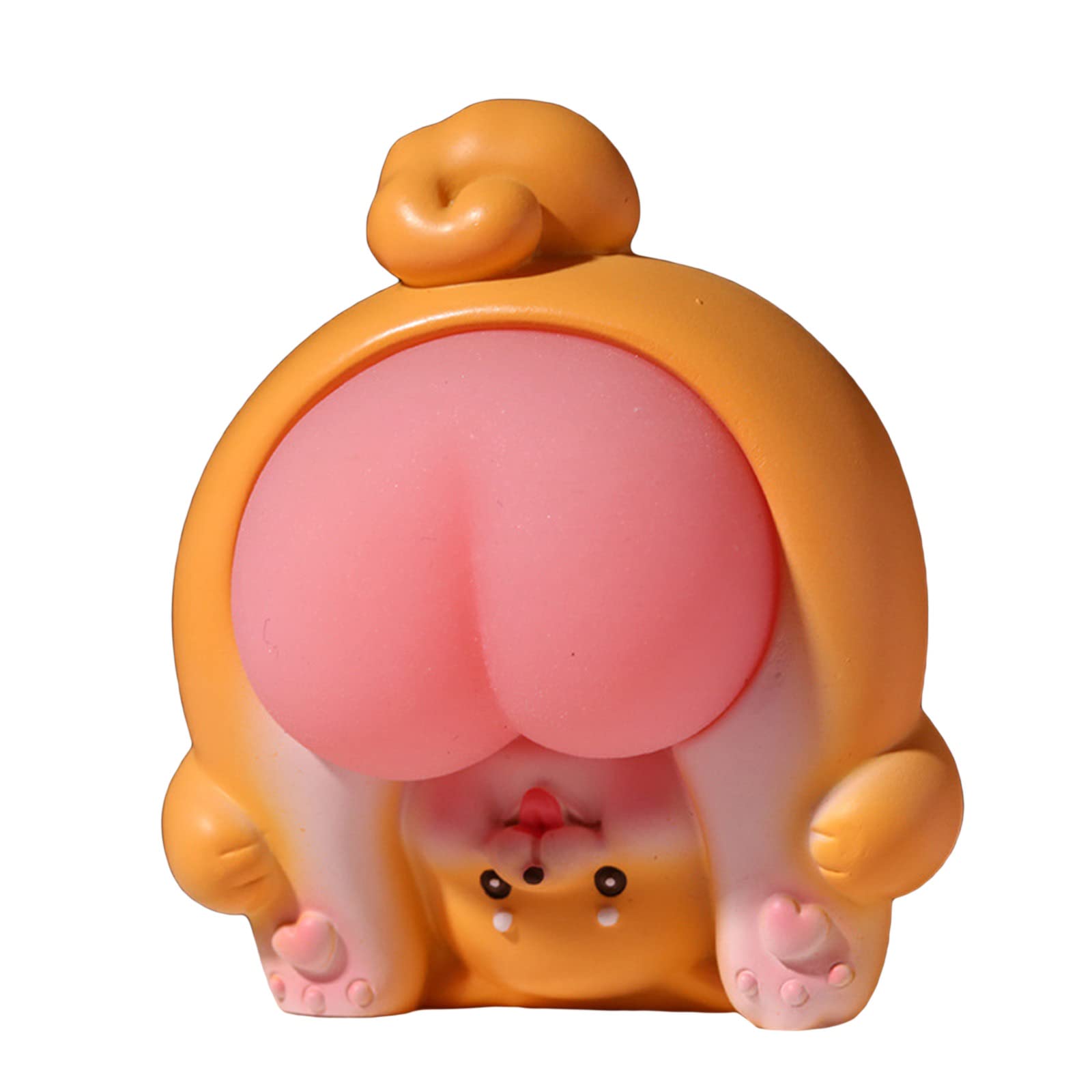 **Funny Shiba Inu Squeeze Toy - Cute Silicone Stress Relief Fidget Toy for Kids & Adults - Sensory Elastic Squishy Doll for Office, Car, and Home Decor - Novelty Gift for Anxiety Relief**