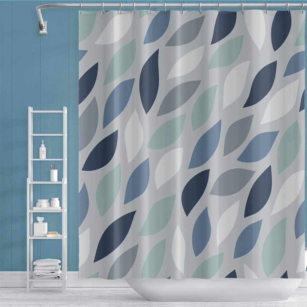 Chic Leaves Shower Curtain - Waterproof Polyester Bathroom Decor for Modern Homes