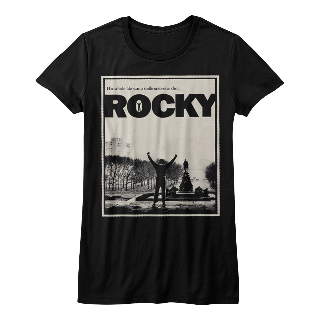 Rocky Juniors Shirt - Million to One Shot Black Tee | Vintage Boxing Movie T-Shirt for Kids & Teens | Perfect for Gym, School & Casual Wear