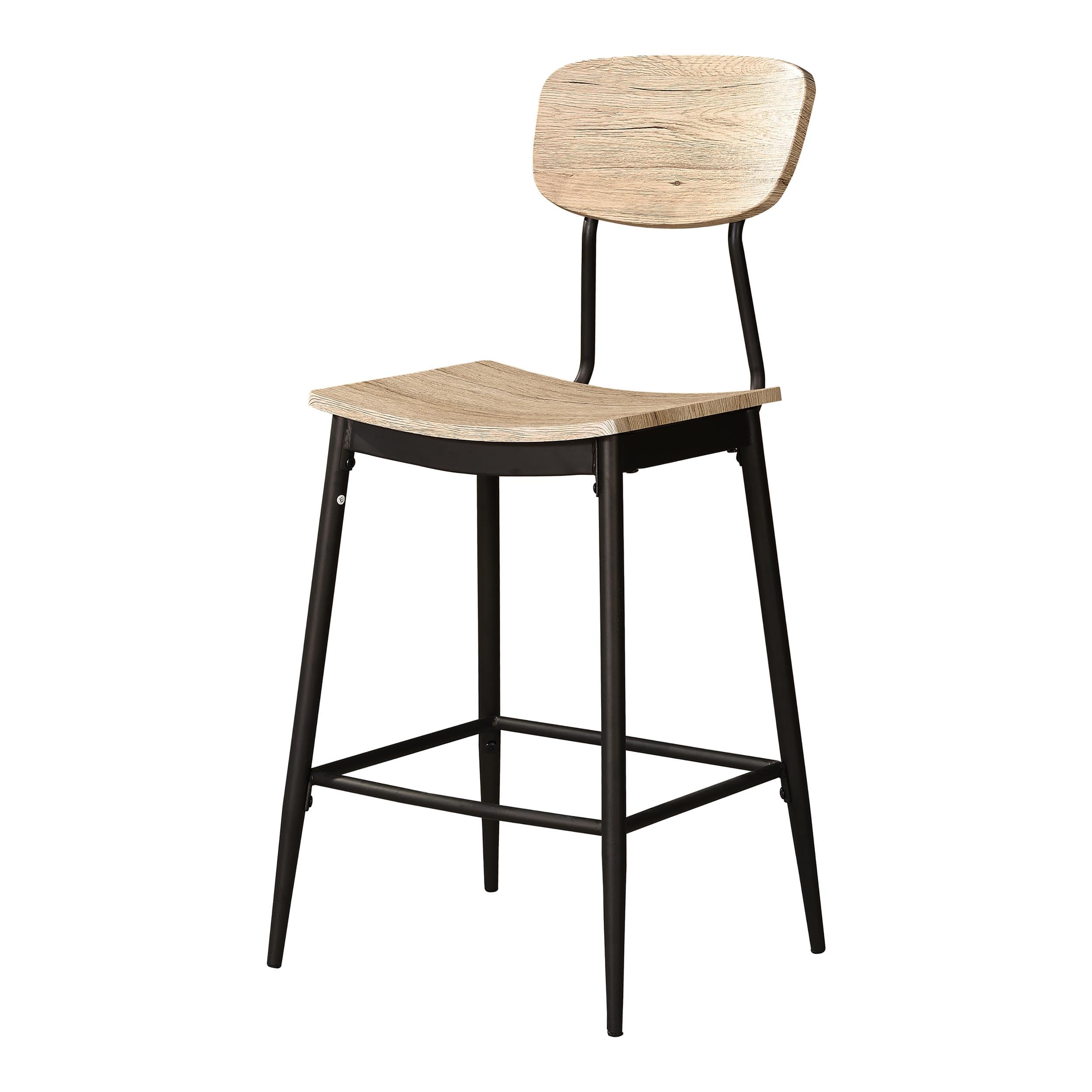 Furniture of America Shandry Wood 5-Piece Counter Height Dining Set in Natural - Modern Kitchen Table and Stools for Small Space, Breakfast Nook, or Bar Area