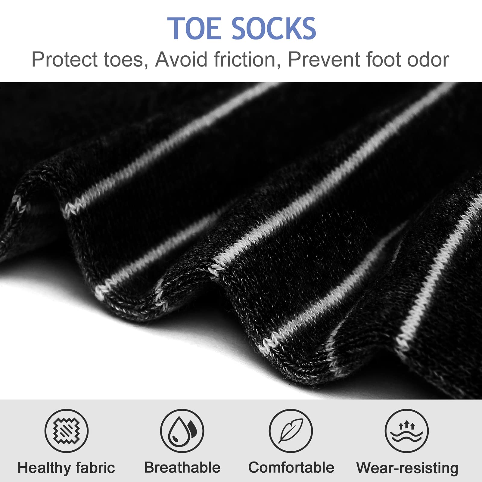 Women's 5-Toe Cotton Low Cut Socks - 5 Pairs for Running & Sports