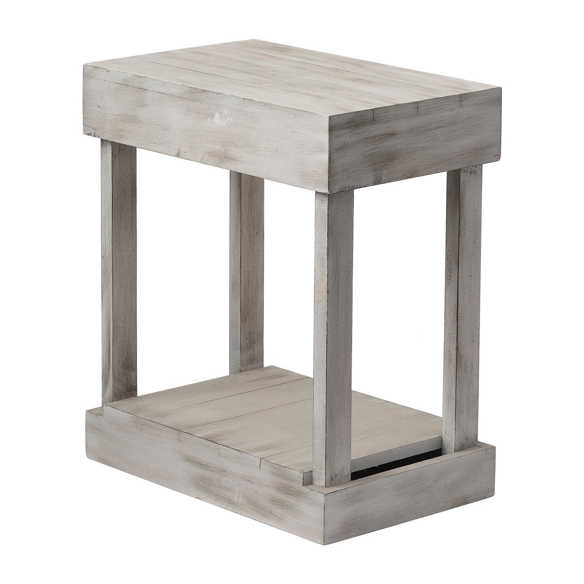 Rustic Wood Square Side Table with Shelf - Farmhouse End Table for Living Room, Bedroom & Patio - Sturdy Coffee Table Accent Furniture for Home Decor