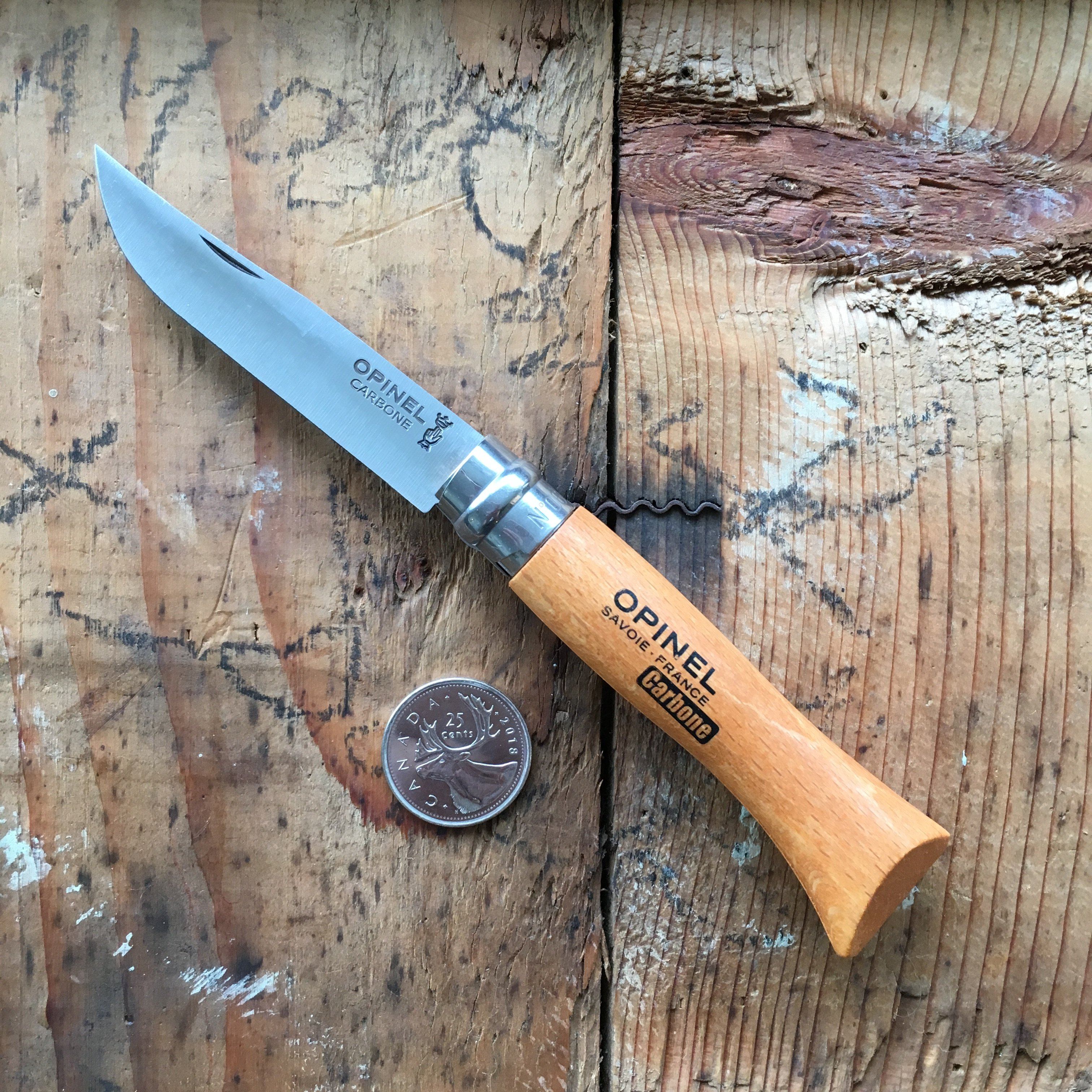 Opinel No.06 Carbon Steel Folding Pocket Knife - Perfect for Camping, Hiking & Outdoor Adventures