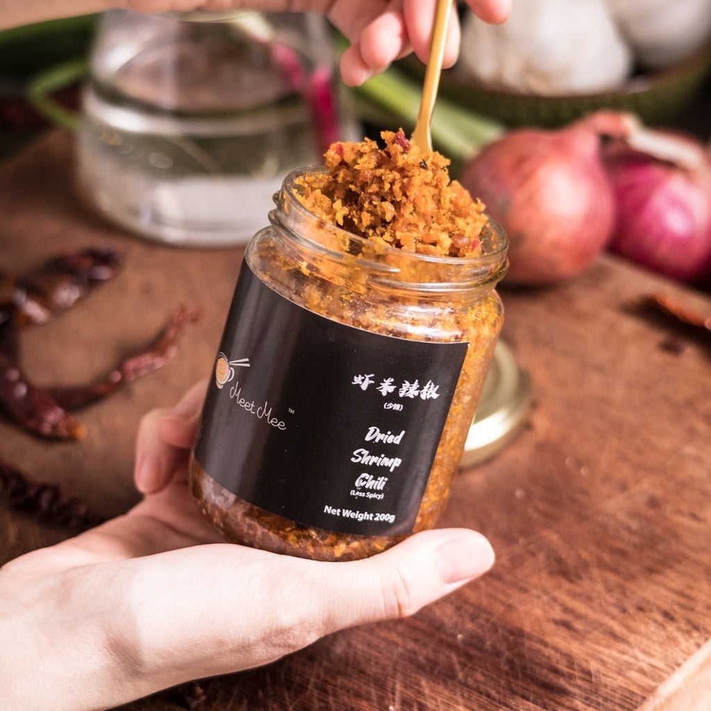 MEET MEE Premium Asian Seasoning Set - Dry Chili, Sambal Dried Shrimp Chili, Sambal Belacan & Vegetarian Sambal MALA Paste - Authentic Spicy Condiments for Cooking, Stir-Fry & Noodle Dishes