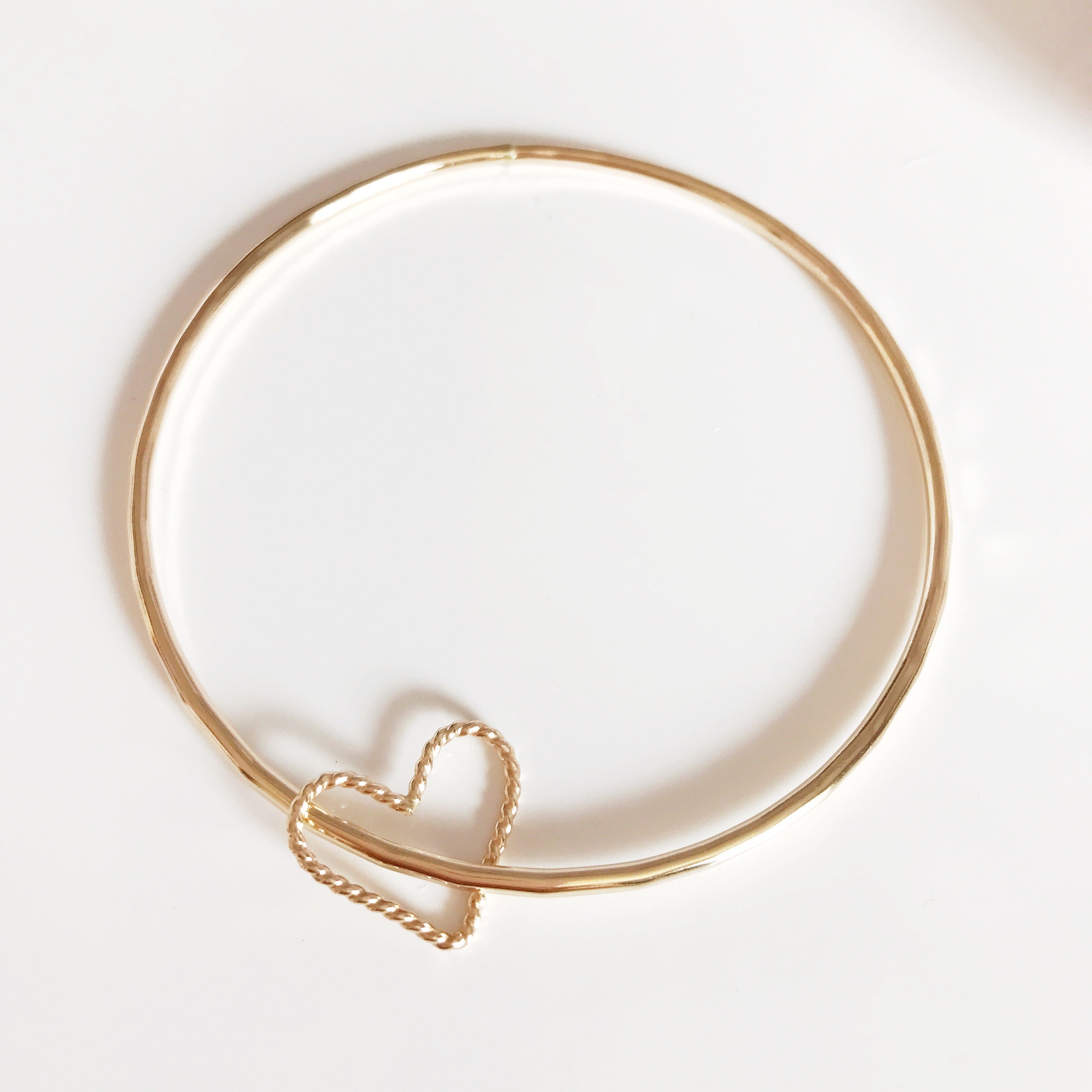 Elegant Heart Charm Bangle Bracelet for Women - Dainty Gold Plated Cute Love Jewelry Gift for Her - Perfect for Valentine's Day, Anniversary & Romantic Occasions