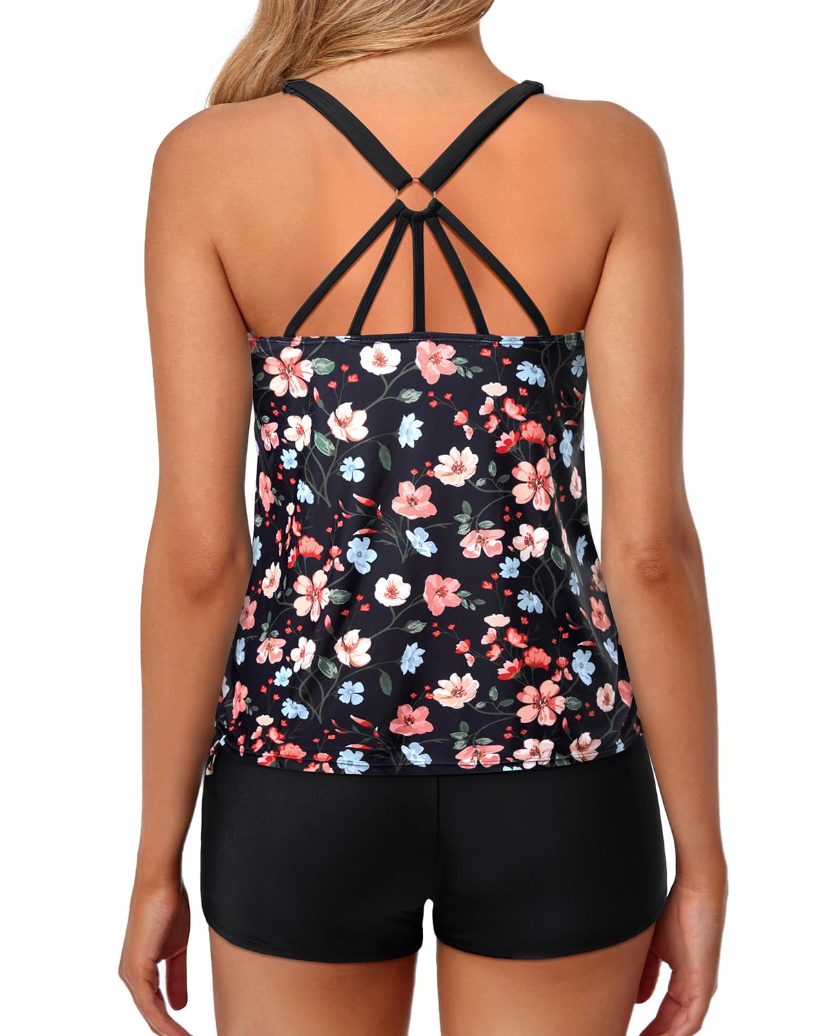 Yonique Women's Two Piece Tankini Swimsuits with Shorts - Athletic Bathing Suits for Tummy Control | Perfect for Swimming, Beach Vacation & Water Sports