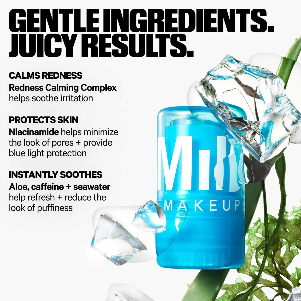 MILK MAKEUP Cooling Water Jelly Ice Soothing Serum Stick - Hydrating Facial Moisturizer for Dry Skin - Perfect for Travel & On-the-Go Skincare Routine