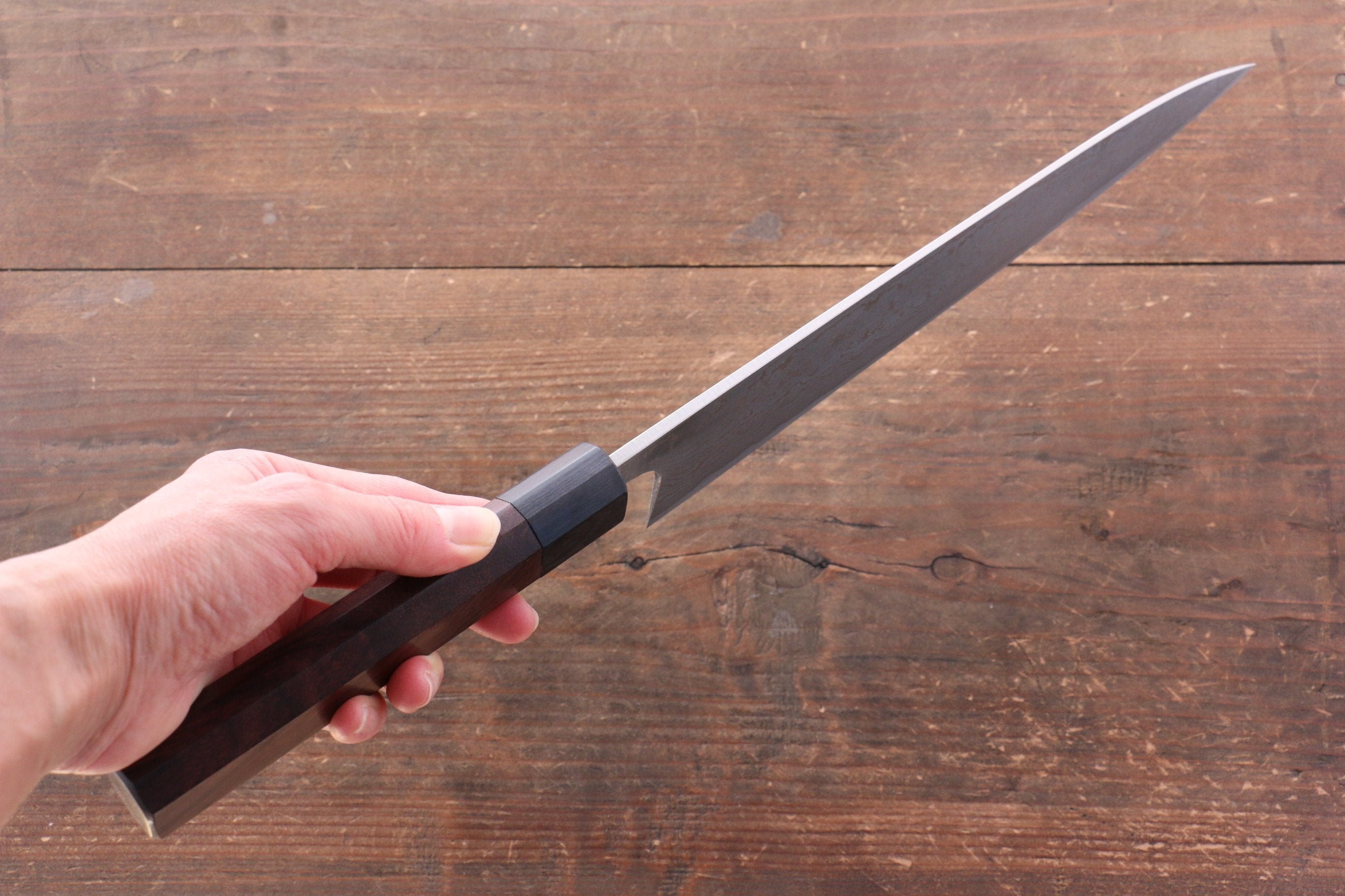 Premium Nao Yamamoto SG2 Black Damascus Gyuto Knife 240mm - Japanese Chef Knife with Shitan Handle for Professional Cooking, Slicing & Meat Cutting