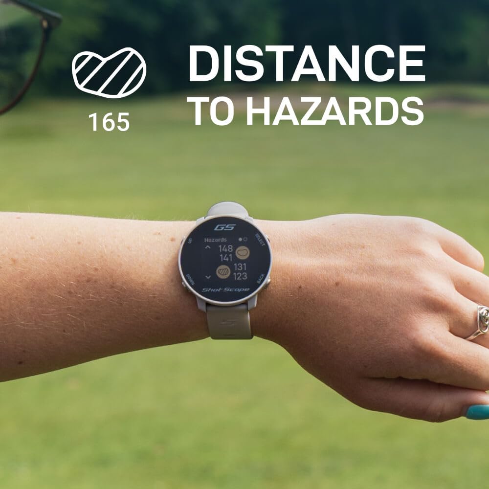 Shot Scope G5 Golf GPS Watch - Grey | Accurate Golf Rangefinder & Performance Tracker | Perfect for Golfers & Outdoor Sports Enthusiasts