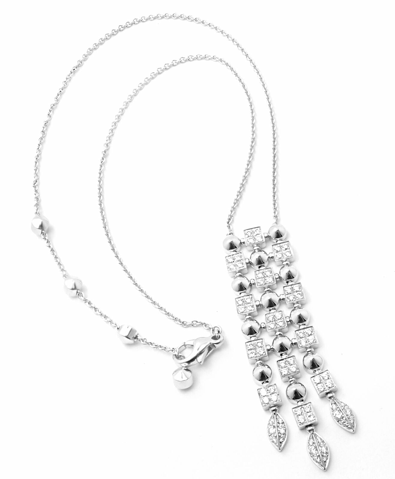 Authentic Bvlgari Bulgari 18k White Gold Lucea Diamond Pendant Necklace for Women - Luxury Jewelry Gift for Anniversary, Wedding & Special Occasions